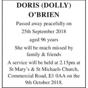 DORIS (DOLLY) OBRIEN